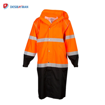 2017 Fashion Cheap Waterproof Security Reflective Raincoat Safety Work Jacket HIGH VISIBILITY